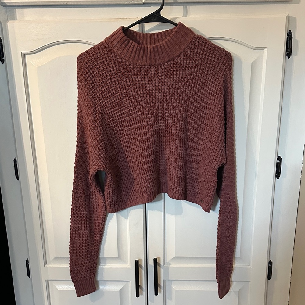 NWOT Hollister XS Cozy Cropped Knit Women's Sweater in Mauve